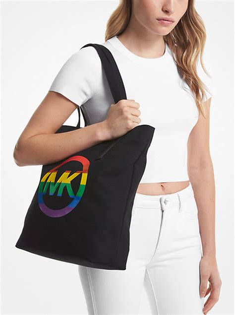 PRIDE Rainbow Logo Cotton Tote Bag 